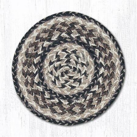 CAPITOL IMPORTING CO Black Plus Tan Miniature Swatch Round Rug, 10 in. 46-993